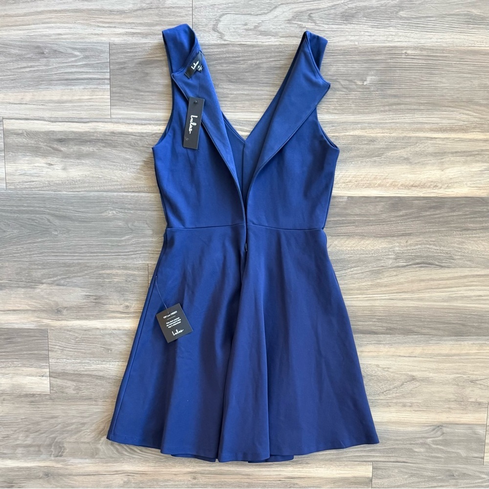 NWT Lulus Navy Blue Mini Dress Size M - Picture 7 of 10